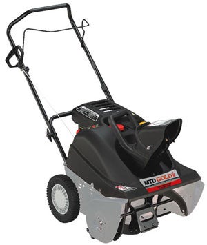 The MTD Gold series features a reliable 4-stroke motor, rugged snow chute, auger snow blade and folding handles for convenient storage.